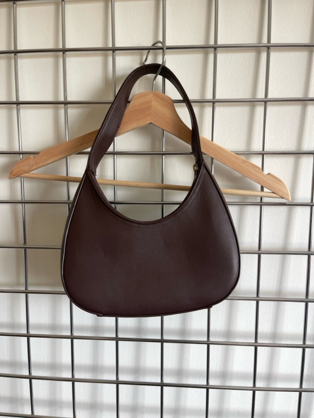 Brandy Melville Chocolate Brown Crescent Shoulder Bag